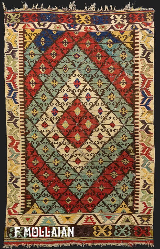 Eccellente Antico Kilim Turco Aydin Di Lana Con Colori Vivaci n°:59289694